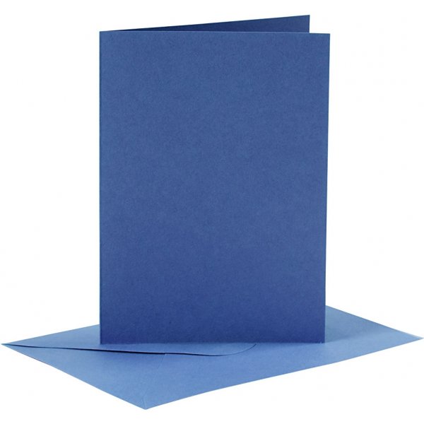 Kaarten en enveloppen - blauw 10,5 x 15 cm 6 sets Kaarten en enveloppen - blauw 10,5 x 15 cm 6 sets