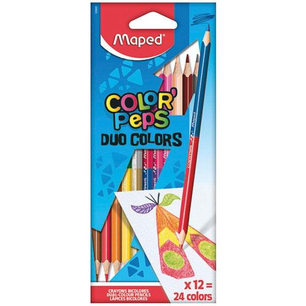 Kleurpotlodenset - Maped - Color'peps 12 DUO-potloden = 24 kleuren