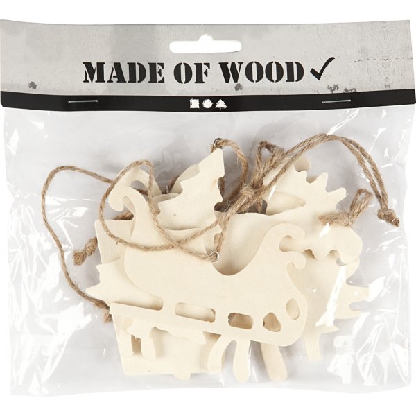 Kersthangers - rendieren en slee - 6 st Kersthangers - rendieren en slee - 6 st