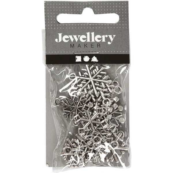 Bedels - sneeuwvlokken - antiek zilver - 18 st Bedels - sneeuwvlokken - antiek zilver - 18 st