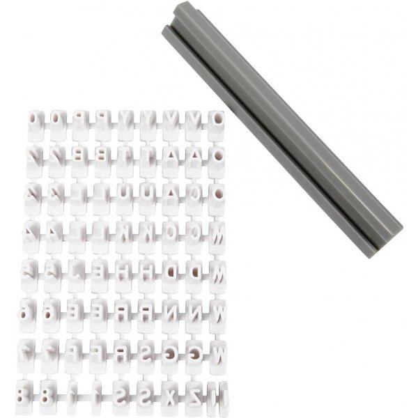 Stempelset - wit - letters - cijfers