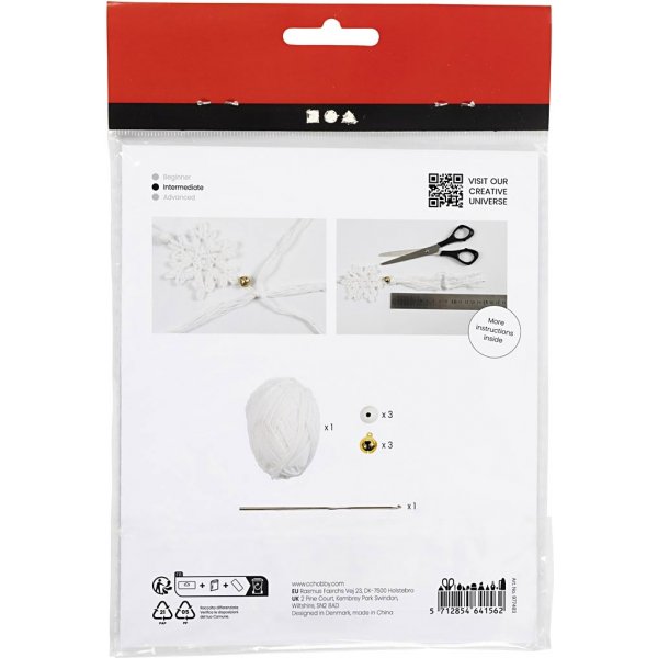 Mini DIY Kit Haken - wit - Sneeuwvlokken Mini DIY Kit Haken - wit - Sneeuwvlokken