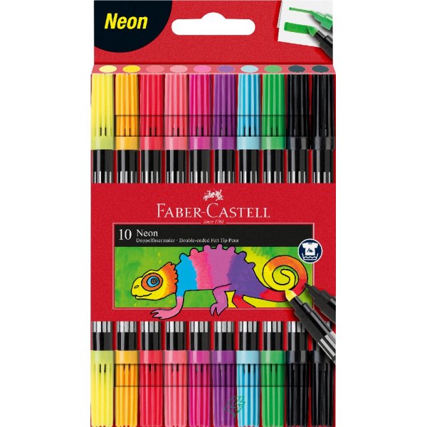 Vezelpennen Dubbele punt Neon - 10 kleuren