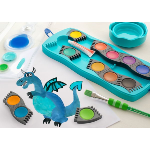 Kleurenset - Faber-Castell - Connector verfdoos - Turquoise - 12 kleuren
