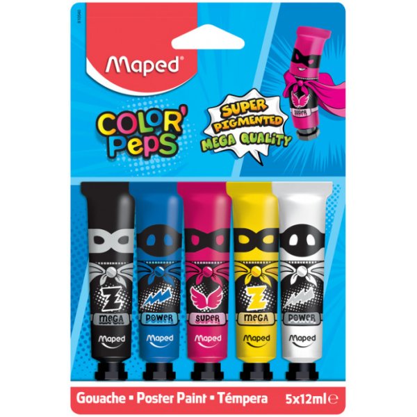 Gouache kleurentubes - Maped - 5-pack
