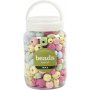 Houten kralen - felle kleuren - 400 ml
