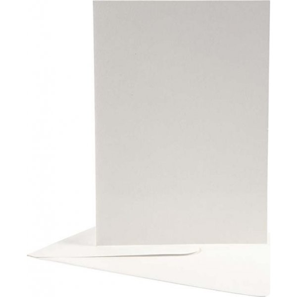 Ansichtkaart met envelop - gebroken wit - 12,5 x 17,5 cm - 10 st