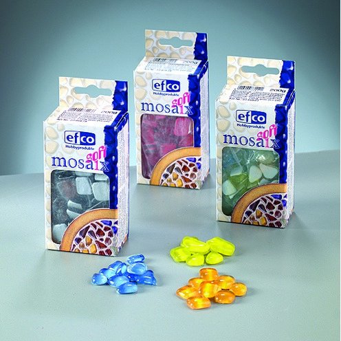 MosaixSoft - glasmozaïek 8 - 25 mm - geel 200 g ~ 140 st. MosaixSoft - glasmozaïek 8 - 25 mm - geel 200 g ~ 140 st.