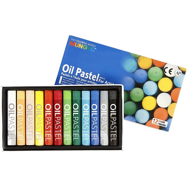 Mungyo Oliepastels - gemengde kleuren - 12 st Mungyo Oliepastels - gemengde kleuren - 12 st