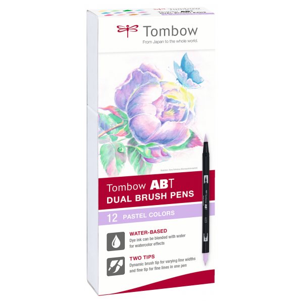 Tombow ABT Dual Brush Pen Pastel 12-pack Tombow ABT Dual Brush Pen Pastel 12-pack