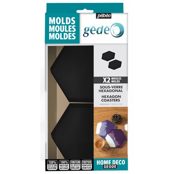 Modellering - Pebeo Gdo - Zeshoekige siliconen mal 2-pack