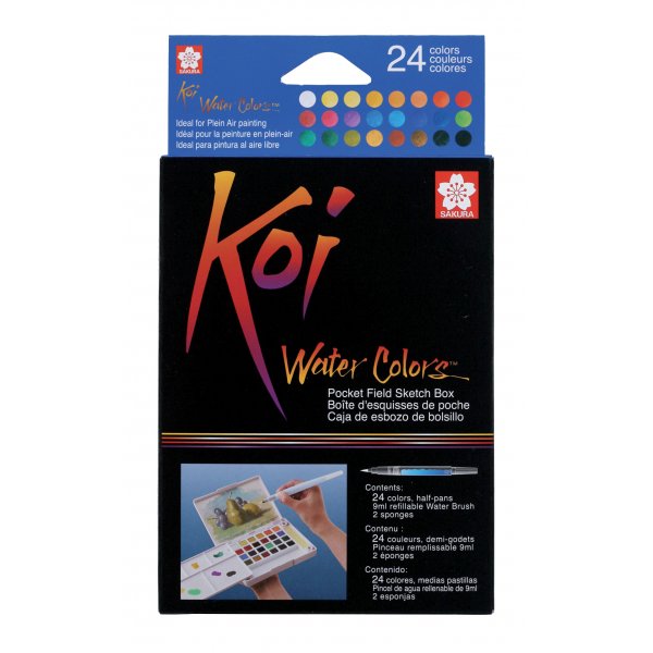 Schilderijset Sakura Koi Water Colors - 24 potloden + penseel