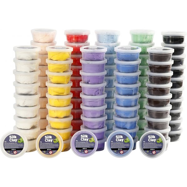 Silk Clay® - gemengde kleuren - 10 x 10 x 35 gr Silk Clay® - gemengde kleuren - 10 x 10 x 35 gr