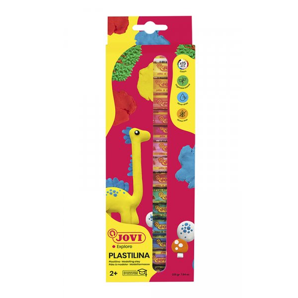 Klei - Jovi Plastilina - 15-pack gemengde kleuren 15 g