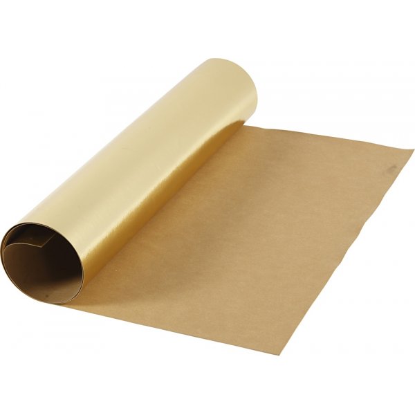 Leerpapier - goud - effen, folie - 1 m