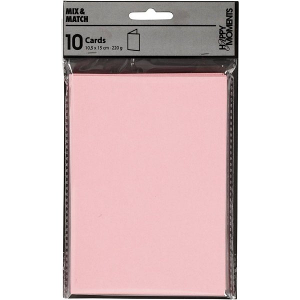 Kaarten - roze - 10,5 x 15 cm - 10 st Kaarten - roze - 10,5 x 15 cm - 10 st
