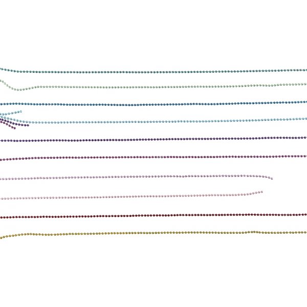 Gekleurde bolletjeskettingen met slot - gemengde kleuren - 10 x 80 cm Gekleurde bolletjeskettingen met slot - gemengde kleuren - 10 x 80 cm