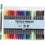 Textielstiften - standaardkleuren - 20 st