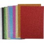 Decoratief rubber - gemengde glitterkleuren - A4 - 10 st