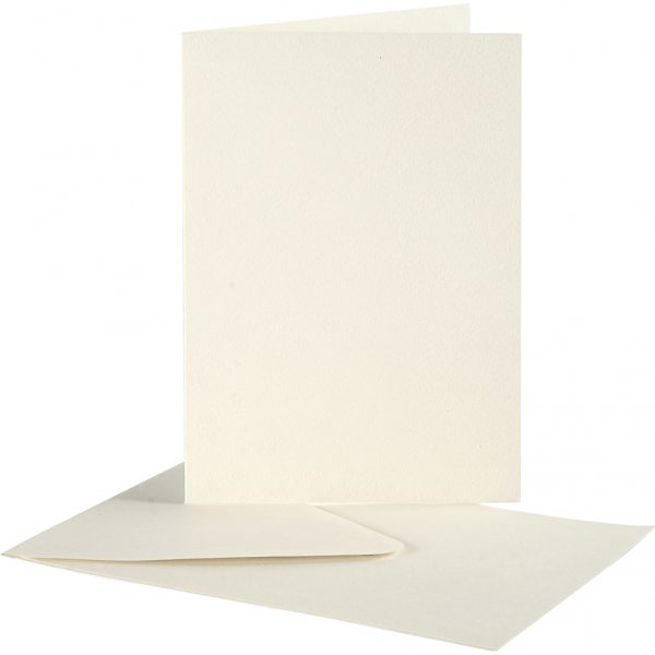 Ansichtkaart met envelop - gebroken wit - 10,5 x 15 cm - 10 st Ansichtkaart met envelop - gebroken wit - 10,5 x 15 cm - 10 st