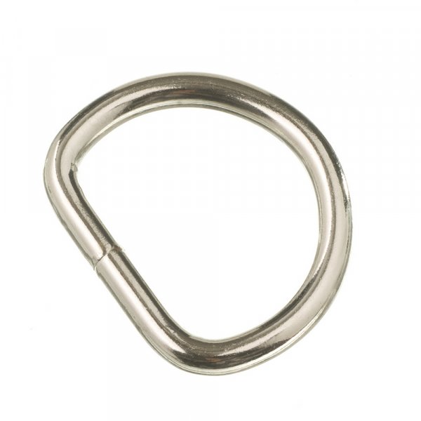 Gelaste D-ring 25x21x4 mm - Vernikkeld