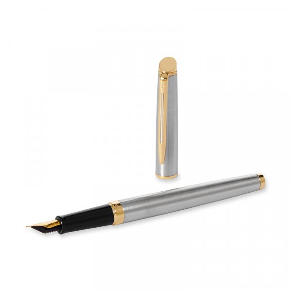 Vulpen Waterman Hémisphère - Roestvrij staal Gouden Trim - Medium Blauw