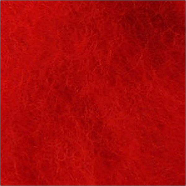 Gekaarde Wol - rood - 100 gr Gekaarde Wol - rood - 100 gr