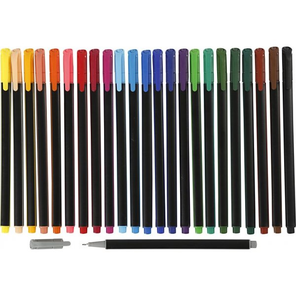 Colortime Fineliner Marker - gemengde kleuren - 24 st