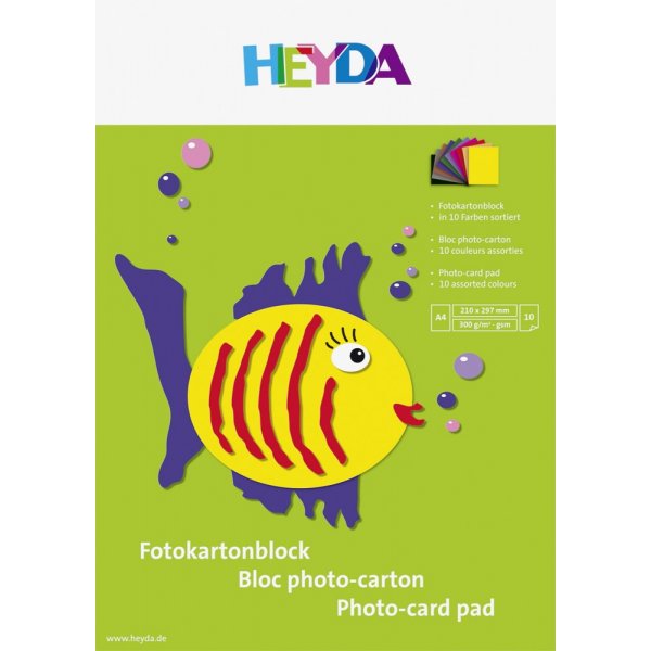 Blok gekleurd papier A4 300 g - 10 pagina\\\'s