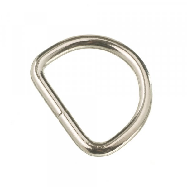 Gelaste D-ring 20x14x3 mm - Vernikkeld