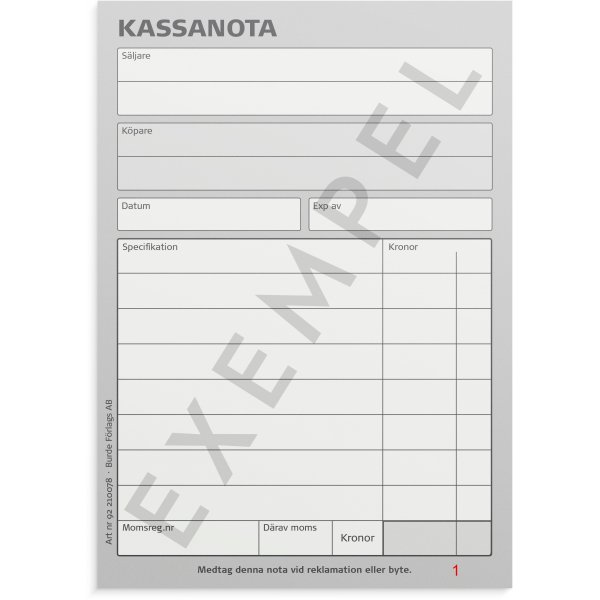 Ontvangstbewijs - A6 genummerd