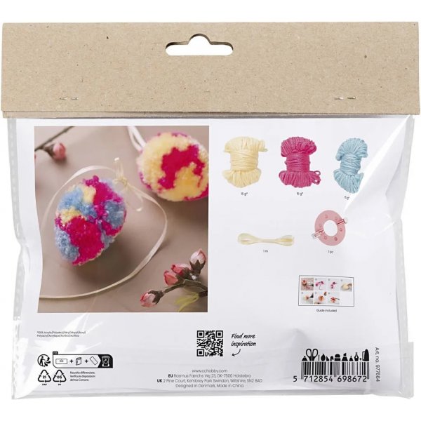 Mini DIY Kit Pompom, kleurrijk, Ei Mini DIY Kit Pompom, kleurrijk, Ei