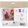 Mini DIY Kit Pompom, kleurrijk, Ei
