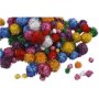 Pompons - felle kleuren - glitters - 300 gr