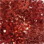 Glitter en pailletten - rood - 6 x 5 gr