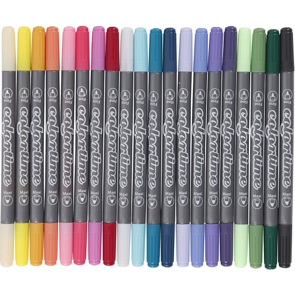 Colortime Dubbele marker - complementaire kleuren - 20 st Colortime Dubbele marker - complementaire kleuren - 20 st