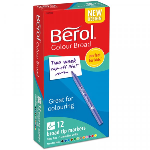 Vezelpen Berol - Kleur Breed - 12 pennen