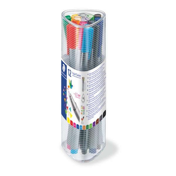 Fineliners Triplus 0,3 mm in potje - 12 pennen