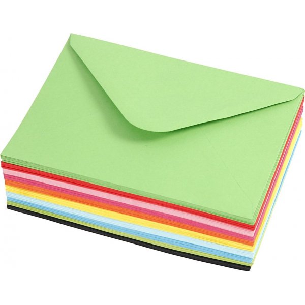 Envelop - gemengde kleuren - 11,5 x 16 cm - 10 x 10 st