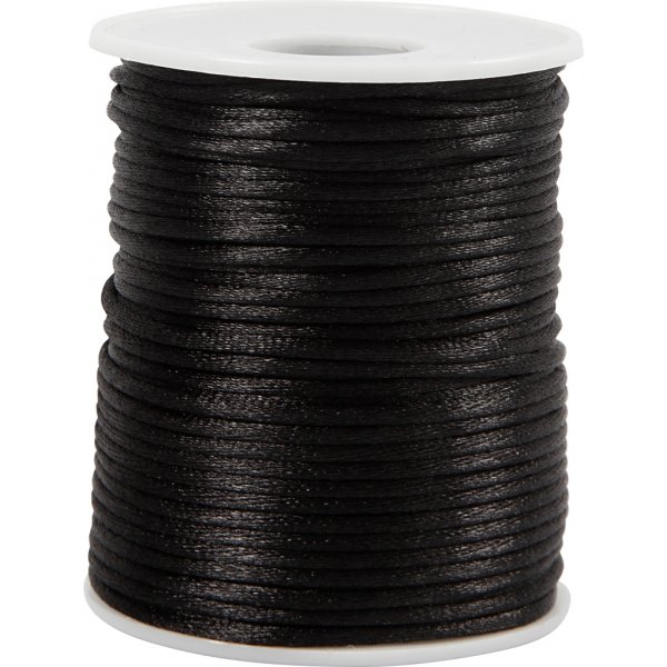 Satijnkoord - zwart - 50 m