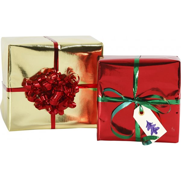 Cadeauverpakking - metallic rood - 100 meter