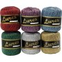 Lurexgaren - gemengde kleuren - 6 x 25 gr