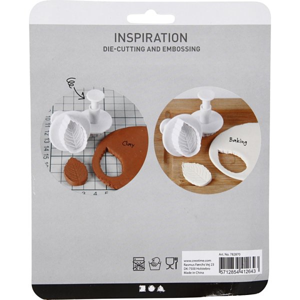 Koekjesvormer met relif - wit - kerstboom - sneeuwpop - peperkoekmannetje - bal