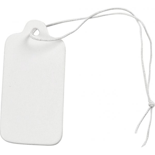 Etiketten in stevig karton - 15 x 30 mm - wit - 100 st