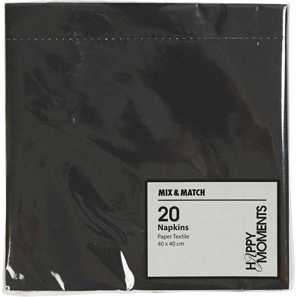 Servetten - zwart - 20 st