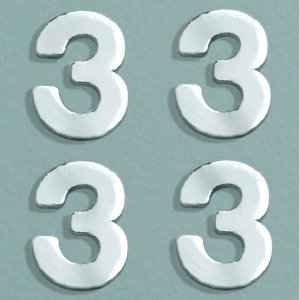 Wasdecoratie nummer 8 mm - zilver briljant 4 st. 3 Wasdecoratie nummer 8 mm - zilver briljant 4 st. 3