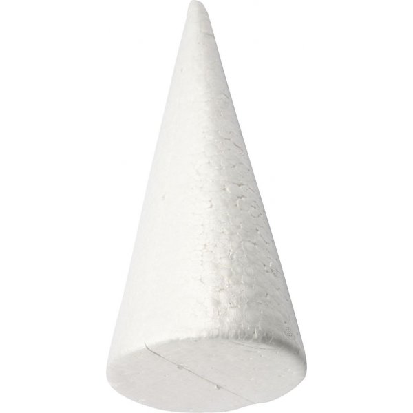 Piepschuim kegels - wit - 10 cm