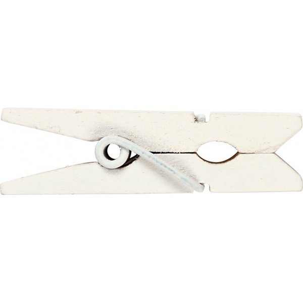 Mini wasknijper - wit - 20 st