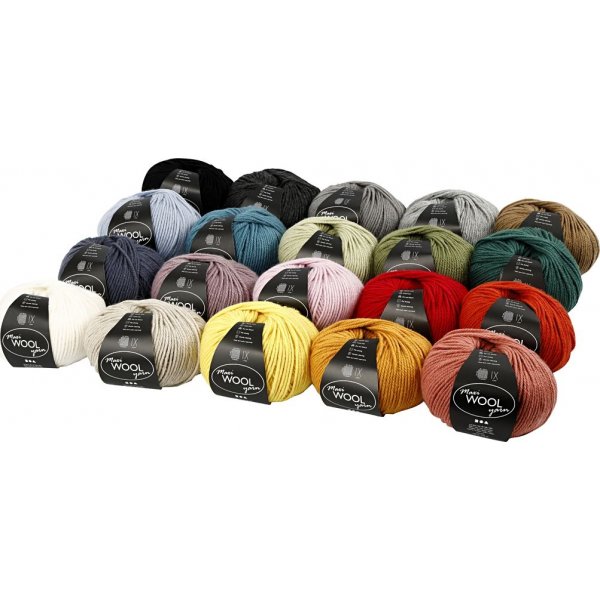 Wolgaren - gemengde kleuren - 20 x 100 g