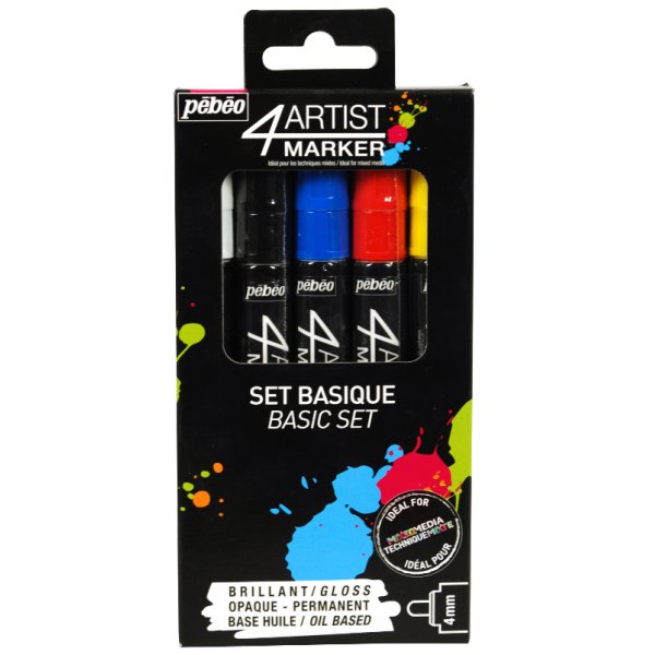 Marker op oliebasis - Pebeo 4Artist - Markerset 5x4mm standaard